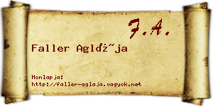 Faller Aglája névjegykártya